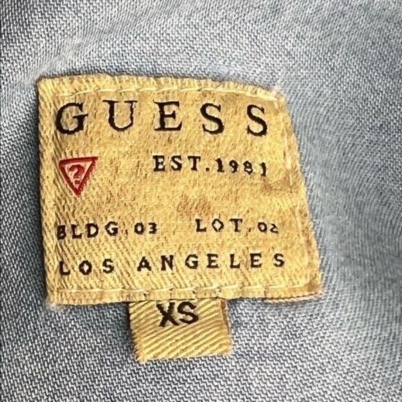 SIZE XS Guess Denim Button Down - Picture 8 of 9